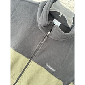 Columbia Mens Full Zip Fleece Jacket Gray Green Two Tone Basin Trail XXL